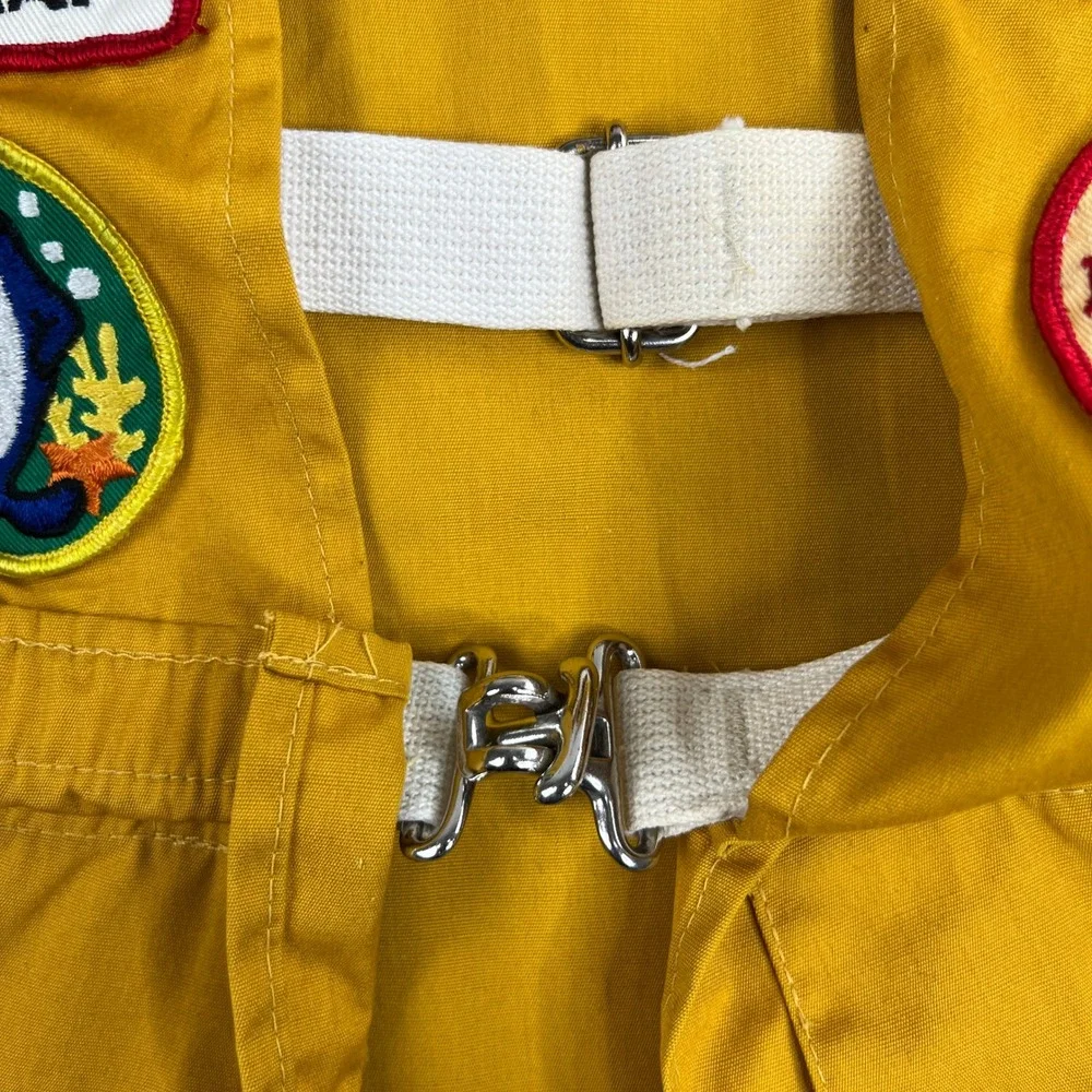 Bob Allen Vintage Patched Shooting Vest M Yellow Men Trap Skeet Gorpcore Hunting - Picture 7 of 13